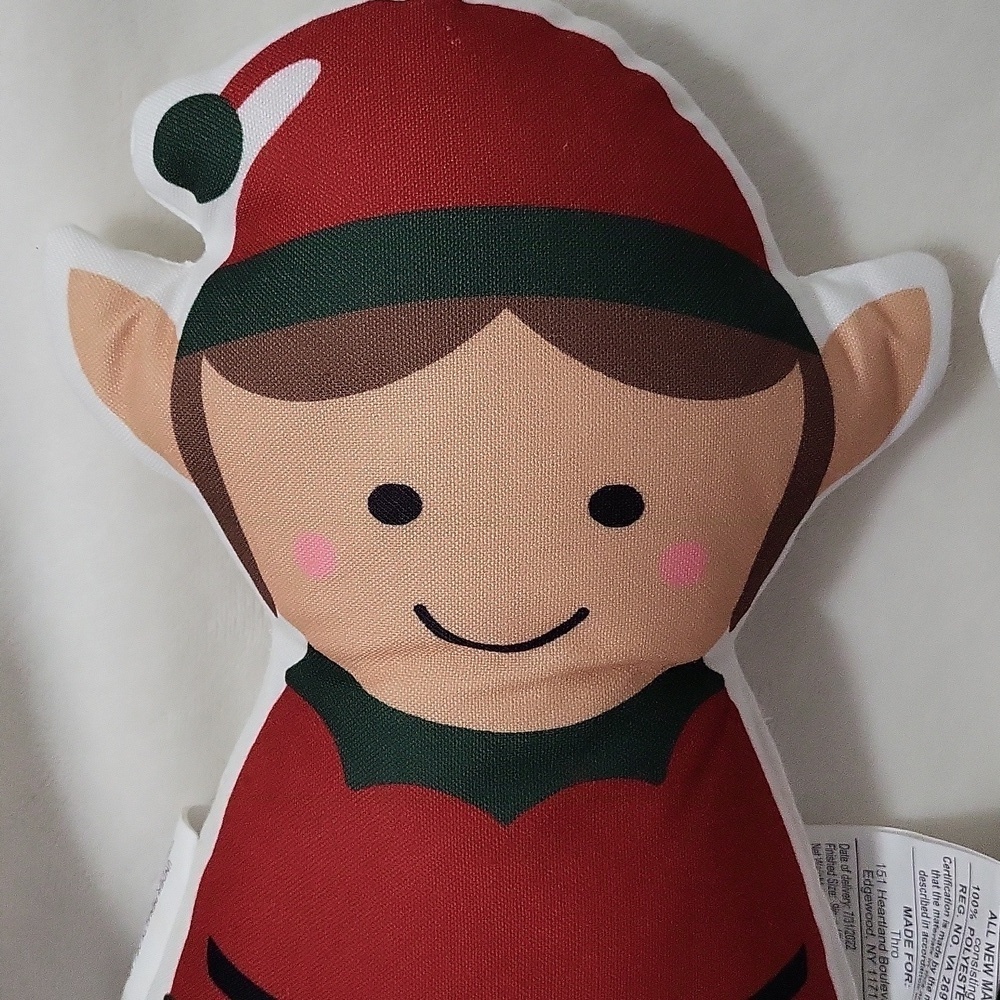 Set Of 2 Festive Elf Plush Pillows - Picture 2 of 9